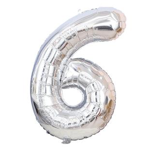 ins生日派对布置装饰大号32寸数字气球银色铝箔儿童宝宝周岁拍照