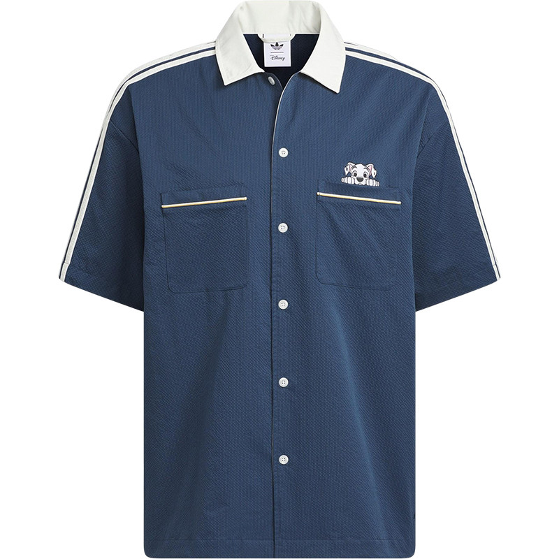 Adidas/阿迪达斯正品三叶草男女透气翻领运动休闲宽松衬衫KG6689