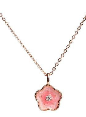 宫里上新珐琅桃花项链