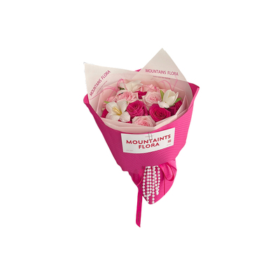 LA朴町黑粉色系花艺包装纸