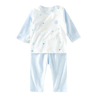 童泰儿童秋衣秋裤纯棉 a类睡衣全棉女款春秋宝宝内衣套装男孩夏薄