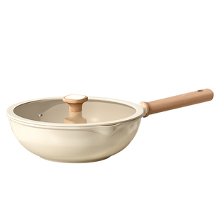 阿米尔陶瓷钛不粘锅无害涂层炒锅家用炒菜锅平底煎炒锅燃气电磁炉