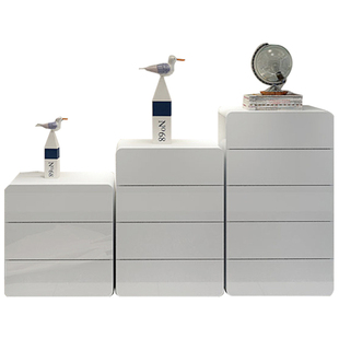 烤漆三斗柜五斗柜组合简约现代大容量储物柜卧室床头柜收纳柜