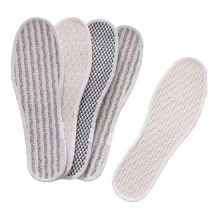天然双面亚麻鞋垫男女士透气吸汗防臭软底纯手工款加厚运动秋冬季