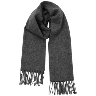 纯羊毛围巾女士2025新款冬季保暖黑色披肩红色流苏深灰色围脖礼盒