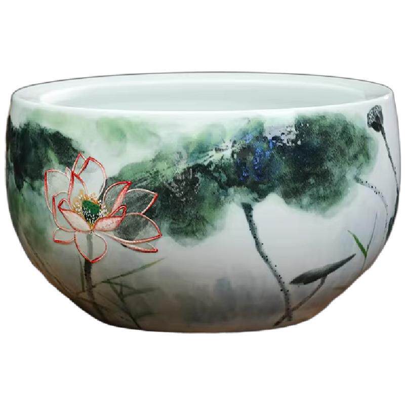 名师精品手绘工艺陶瓷装饰鱼盆