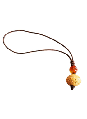 天然野生桃核朱砂手工福禄钥匙扣