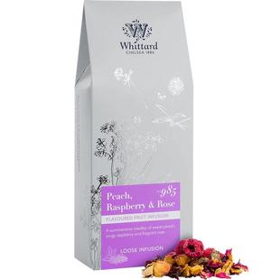 Whittard英国进口桃子树莓玫瑰花苞茶100g花果水果茶袋装英式茶叶