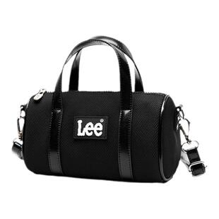 Lee新款斜挎包女单肩包圆筒手提包大容量波士顿包上班通勤法棍包