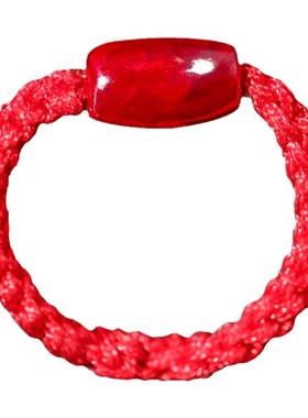 通透晶体原石编织女戒指