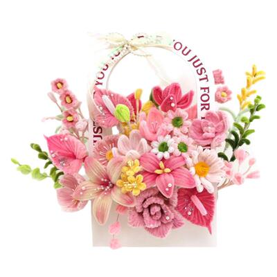 母亲节礼物向日葵大花盒扭扭棒花束手工编织手提diy花篮材料摆件