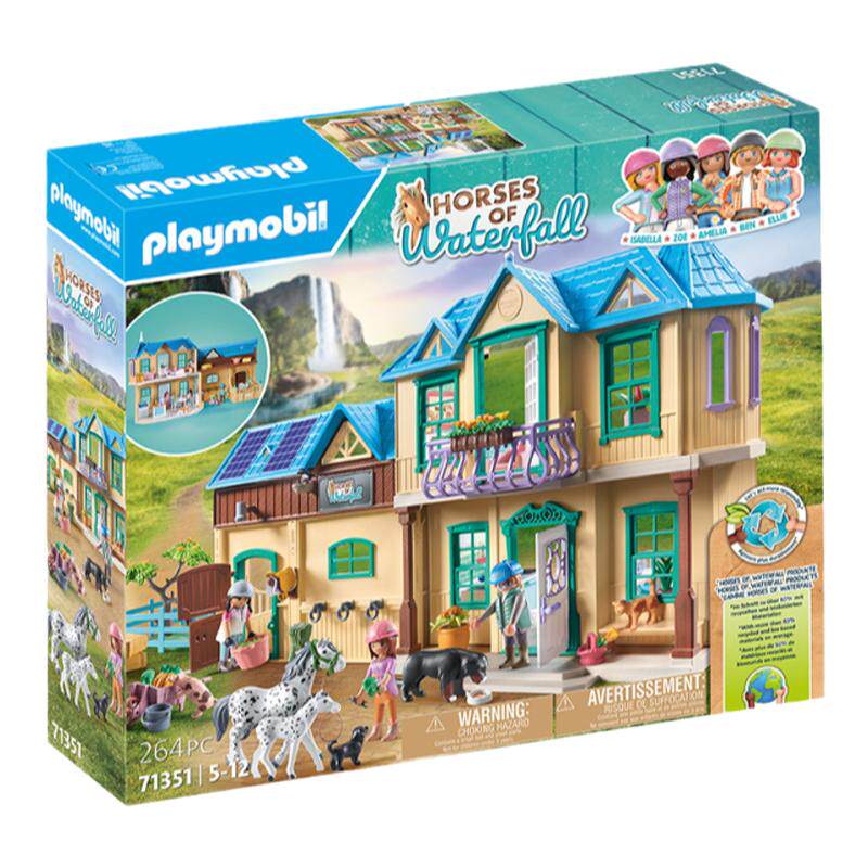 playmobil摩比世界儿童玩具拼装积木模型瀑布牧场71351礼物DIY屋