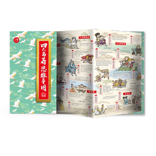 抖音同款 开心四大名著+小学生必背古诗词思维导图画册人物关系图水浒传三国演义红楼梦西游记唐僧取经路线图中一图看懂四大名著