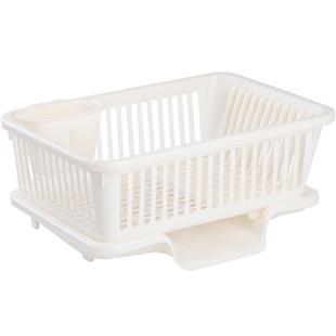 日本进口厨房沥水架盘子碗碟收纳架排水带盖碗架置物架碗筷收纳盒