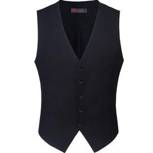 西装马甲中年男人男士高级马夹黑色男式薄款中老年爸爸春秋外搭