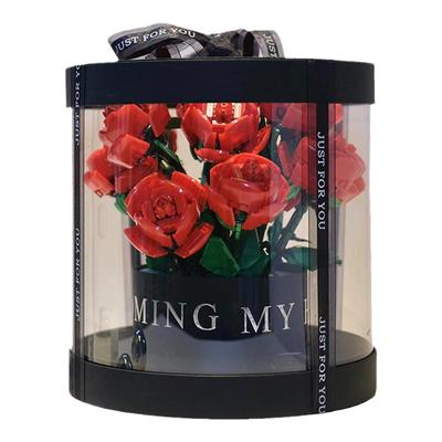 乐高积木玫瑰花永生花摆件装饰