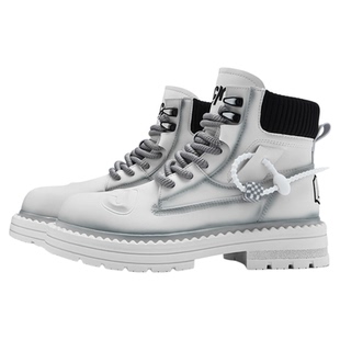 Lucx靴子2025冬季新品小白靴雪地户外防滑马丁靴耐磨厚底增转运鞋