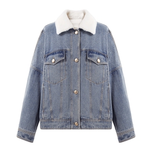 秋水伊人美式复古牛仔羽绒服2025年冬季新款女装保暖休闲百搭外套