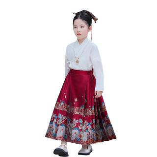 汉服女童高端织金刺绣马面裙套装夏季儿童唐装国风新中式母女亲子