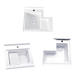 定制切角阳台洗衣池洗衣盆洗手盆一体水池石英石台面洗衣机伴侣柜