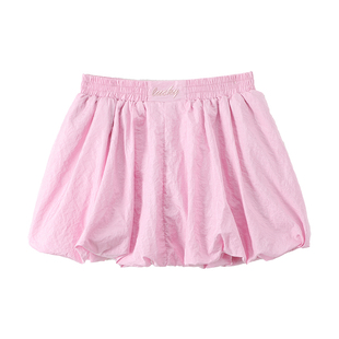 2025夏季新款荷叶边伞裙韩版半身裙女高个子穿搭A字褶皱显瘦短裙