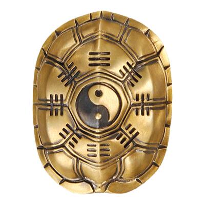 黄铜龟壳三才解压文玩摇卦爻摆件