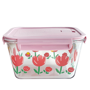 玻璃保鲜盒密封罐泡菜大容量饭盒高硼硅耐热碗可微波加热带盖汤桶