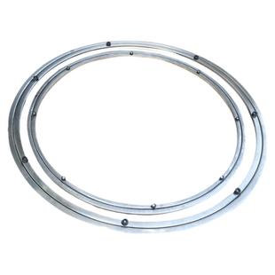 餐桌不锈钢芯旋转转盘器玻璃底座圆桌轨道滑轮大理石实木台面家用