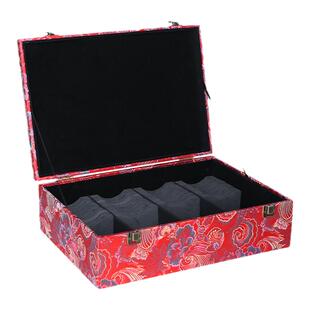 手镯收纳盒高档精致大容量实木盖复古锦缎翡翠玉镯子专用首饰箱子