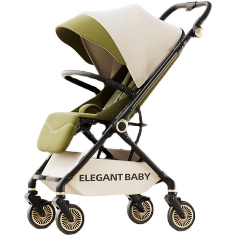 Elegant Baby四轮推车婴儿轻便折叠可坐可躺一键收车溜娃神器