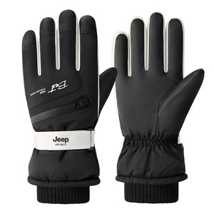 JEEP SPIRIT服饰配件旗舰店JEEP SPIRIT吉普滑雪手套男士冬天骑行防寒厚保暖触屏棉女电瓶车