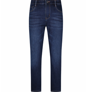 男士牛仔裤加绒加厚宽松直筒中年男裤爸爸秋冬款保暖长裤子男冬季