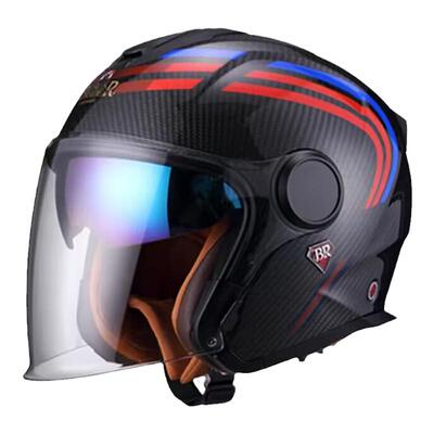 BR碳纤维四分之三头盔四季通用