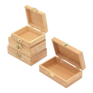 蒙生蒙台梭利 蒙氏教具 日常生活 榉木金属扣收纳小木盒 打开关上