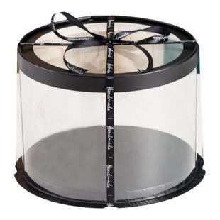 透明圆形生日蛋糕盒子单双层加高四6六8八寸花束花盒鲜花包装礼盒