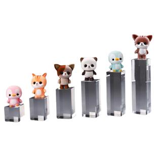 亚克力方块珠宝道具展示架水晶透明方柱手办盲盒摆放架饰品底座托