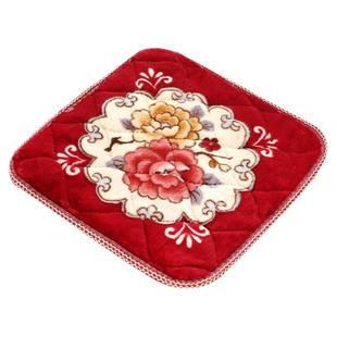 坐垫椅子垫加厚毛绒餐桌垫小圆方凳子冬季保暖屁股猫宠物防滑家用