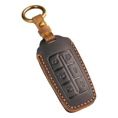 适用Genesis捷尼赛思钥匙套GV70扣劳恩斯GV80钥匙包G90汽车真皮壳