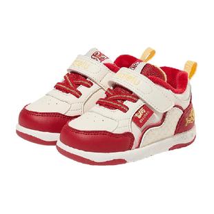 卡特兔学步鞋男宝宝秋冬新款宝宝鞋子加绒保暖板鞋儿童棉鞋