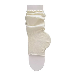 堆堆袜女夏季棉袜踩脚袜套腿套miu系袜子芭蕾风春秋长袜中筒白色