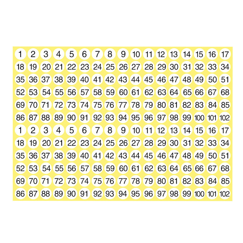 1到10数字贴自粘不干胶圆形序号12345678美甲标签贴纸带数字帖子钥匙图书编号小号标识餐桌号码牌尺码标贴