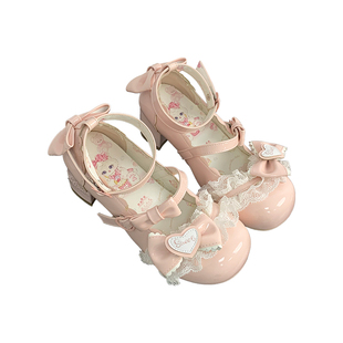 现现[小樱酱中跟版]小艾咪lolita鞋可爱日系甜妹蕾丝蝴蝶结百搭鞋