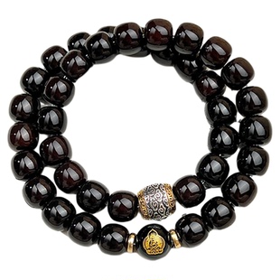 【普陀山官方】天然老料菩提手串男十二生肖双圈手链八大守护神女