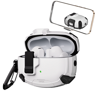 适用华为freebuds6i耳机保护壳自动弹盖华为freebuds6i耳机保护套带锁扣创意支架新款防摔高级华为6i机甲风