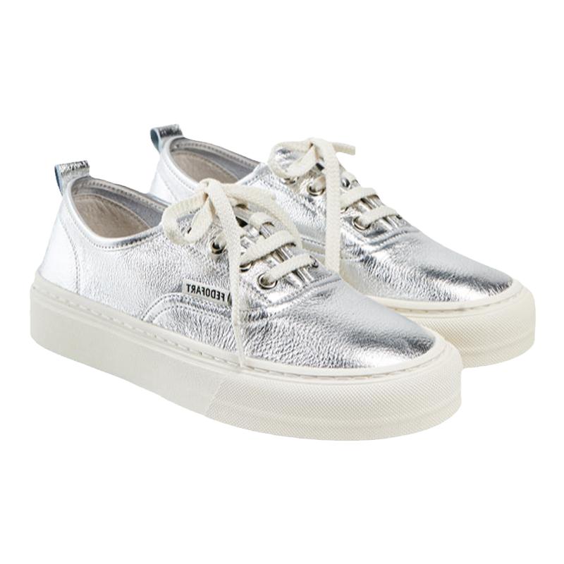 fed银色休闲鞋女秋季新款女鞋增高板鞋轻便运动鞋女款D0709-ZC125