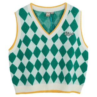 LALABOBO早秋新品美式街头复古猫潮流百搭毛织背心女|LBCC-WSTM11