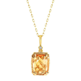 【圣诞系列】镀18k金蜜糖瑞丽黄水晶开口戒指女项链耳夹耳钉潮流