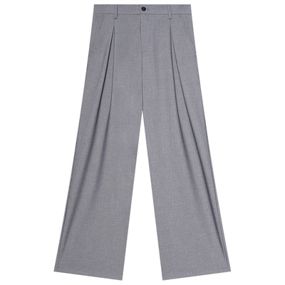 拼接单褶休闲裤男莱赛尔天丝