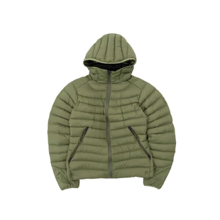 Link Exchange抹茶绿轻便连帽排骨羽绒服_时髦廓形外套户外御寒