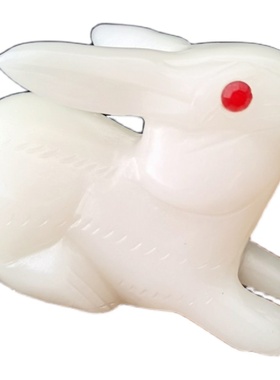 生肖兔吉祥物礼品摆件天然玉石